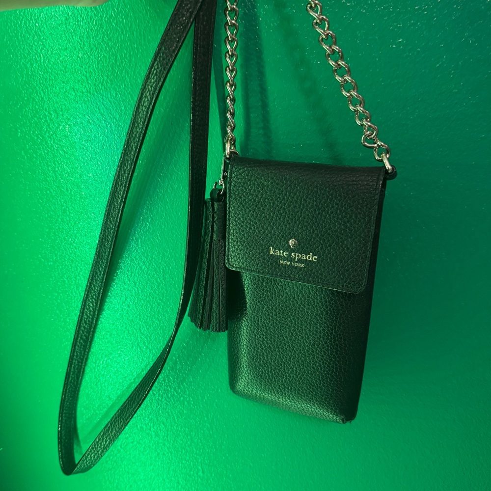 Kate Spade Black Leather Phone Wallet Crossbody Bag - Picture 4 of 7